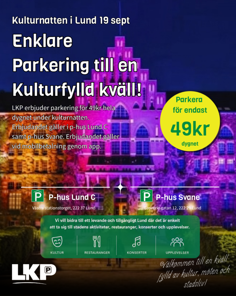 Parkera för 49 kr under Kulturnatten